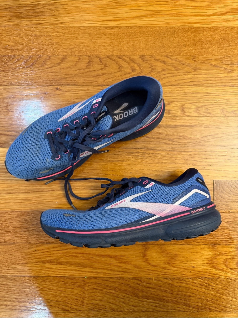 Brooks Women's Ghost 15 Running Shoes in Blue/Peacoat/Pink - Size 9 (40.5 EUR)